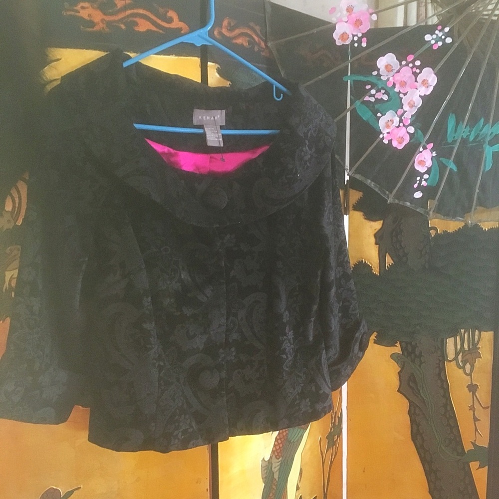 Velvet swing jacket! M black
